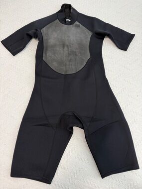 O'Neill Medium Adult Black Short Sleeve Chest-Zip Shorty Wetsuit